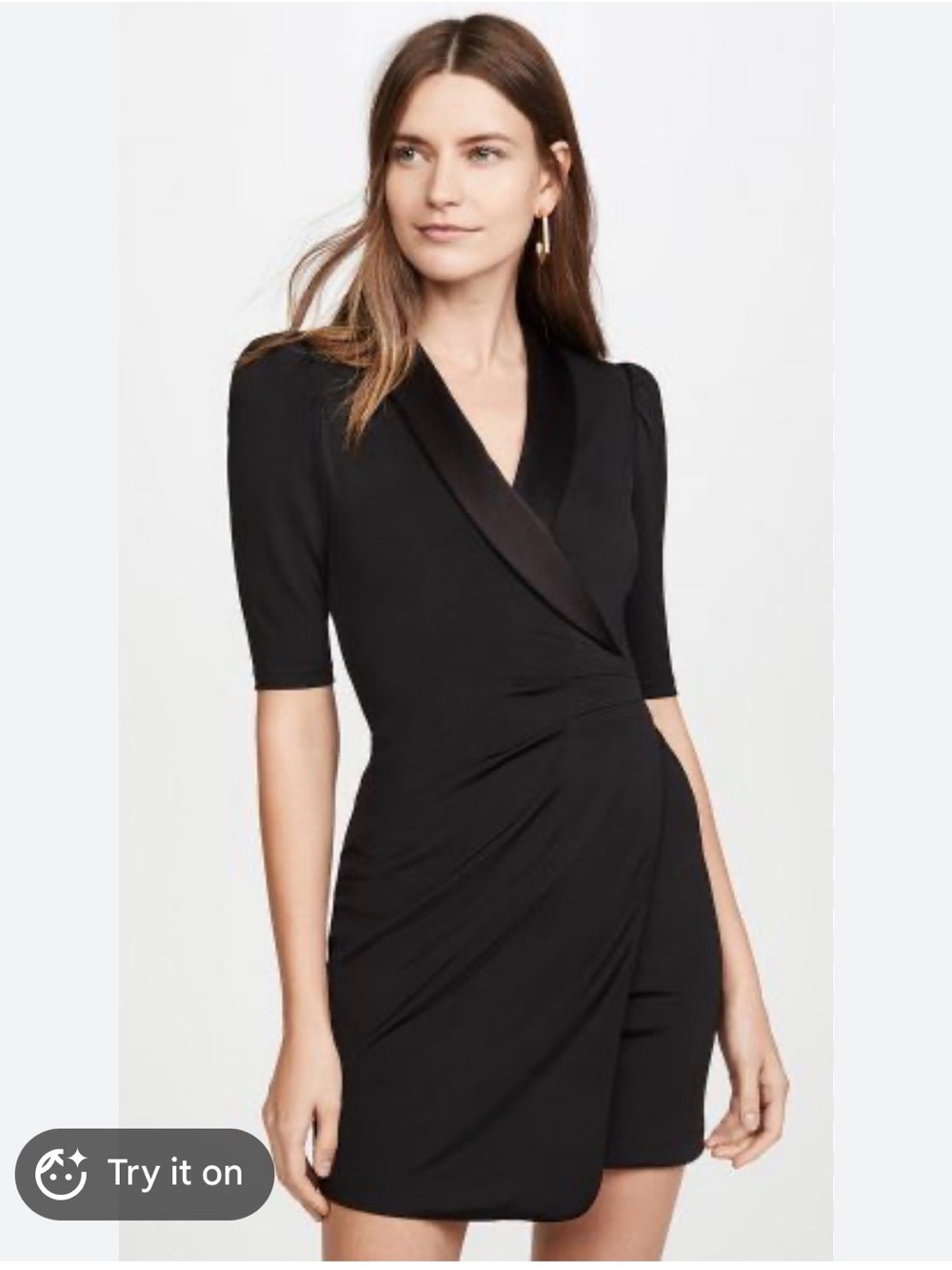 Alice + Olivia Black mini Dress with Satin Lapel